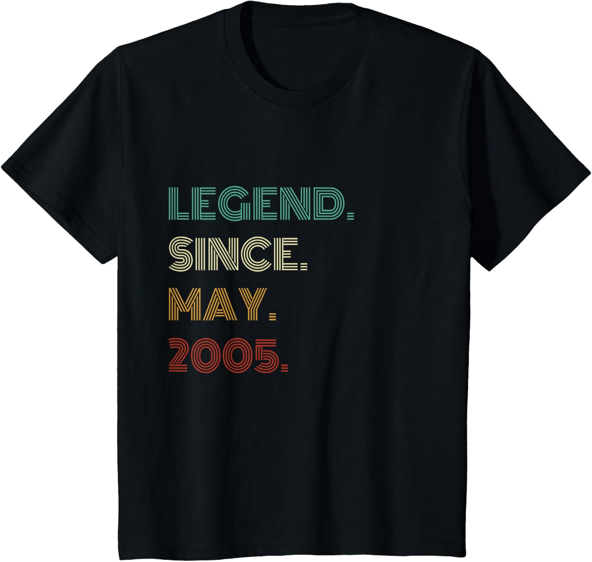 21 Years Old Legend Since May 2005 21st Birthday T-Shirt - Black