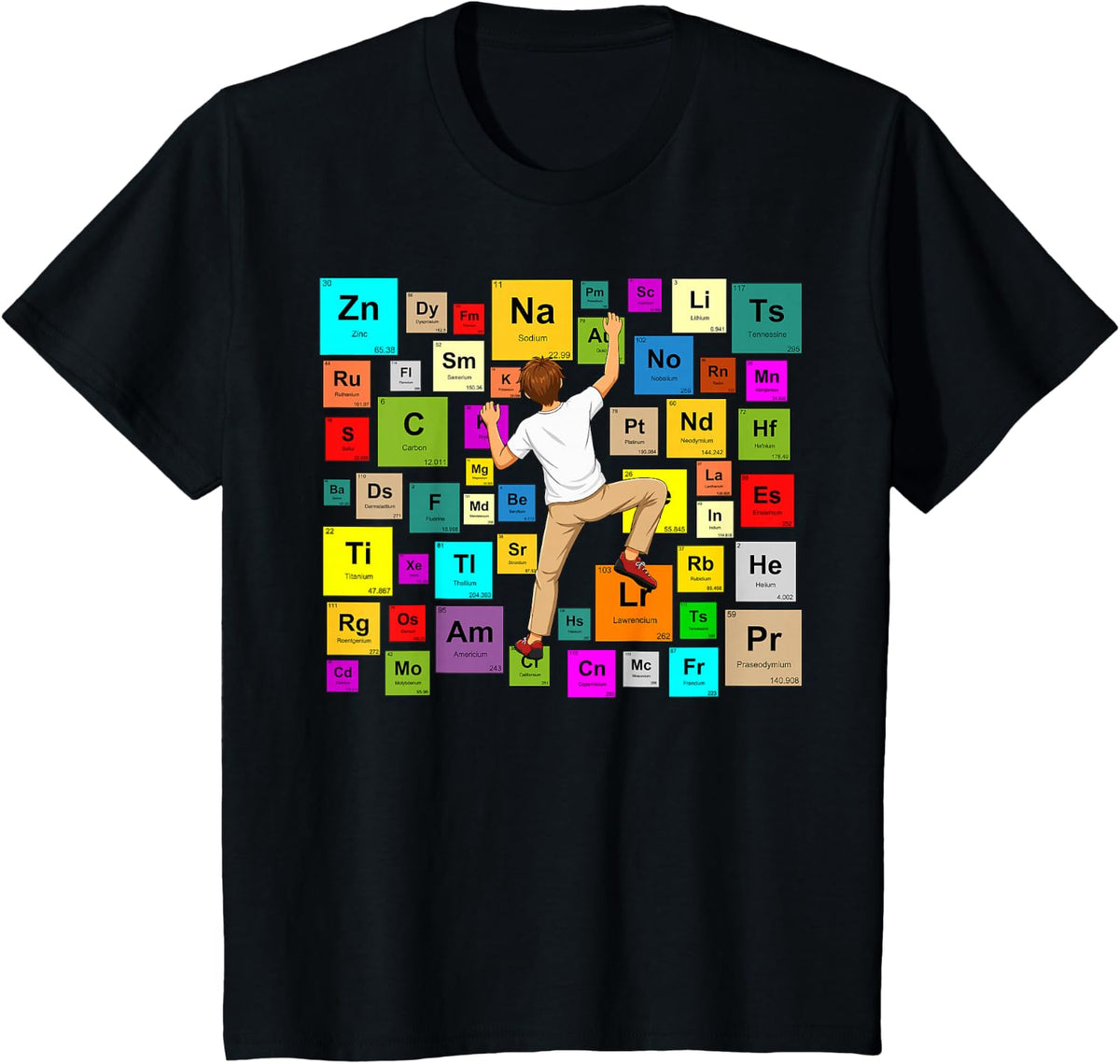 Periodic Table Elements Chemistry Student Science Teacher T-Shirt - Black