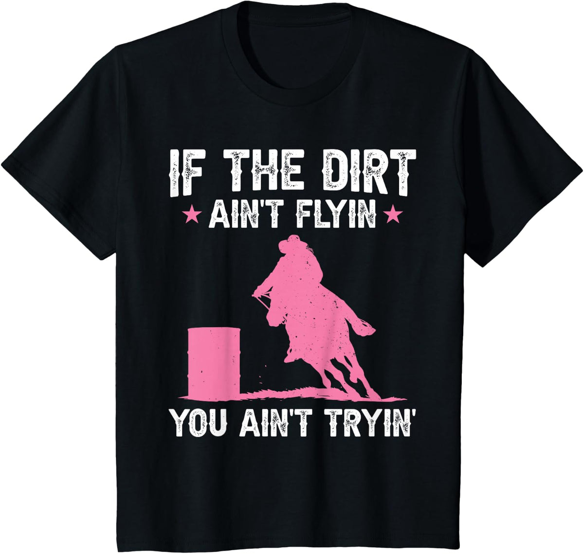 Funny Barrel Racing Art for Men Women Youth Western Rodeo T-Shirt - Black