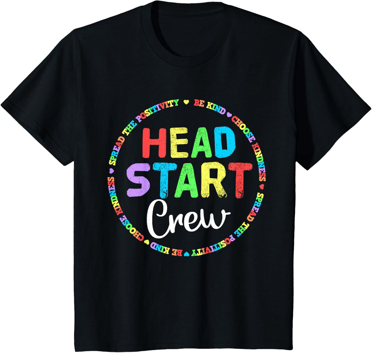 Teacher Early Childhood Education Preschool Head Start Crew T-Shirt - Black