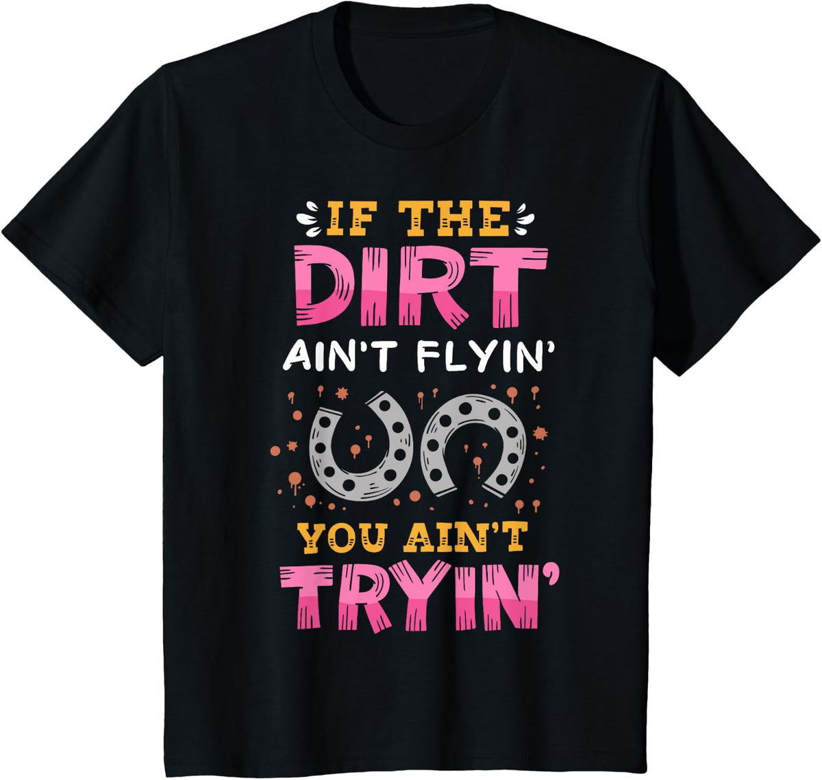 Barrel Racing Show Jumping Horse Racing T-Shirt - Black
