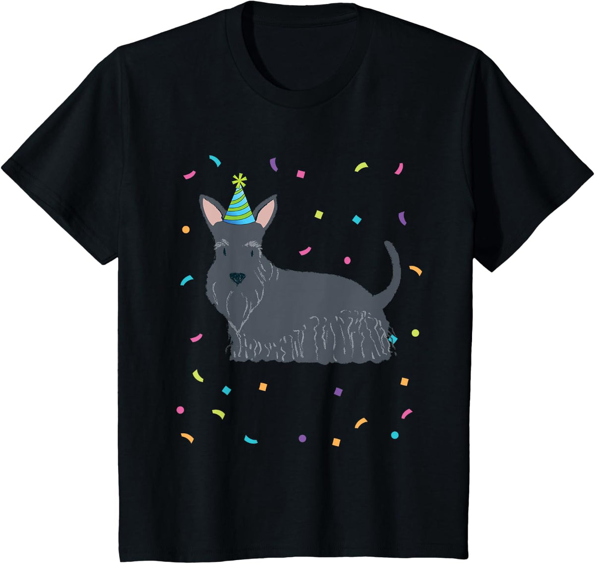Scottish Terrier Birthday Shirt Gifts Scottie Dog TShirt Tee Men Women Girls Kids T-Shirt - Black