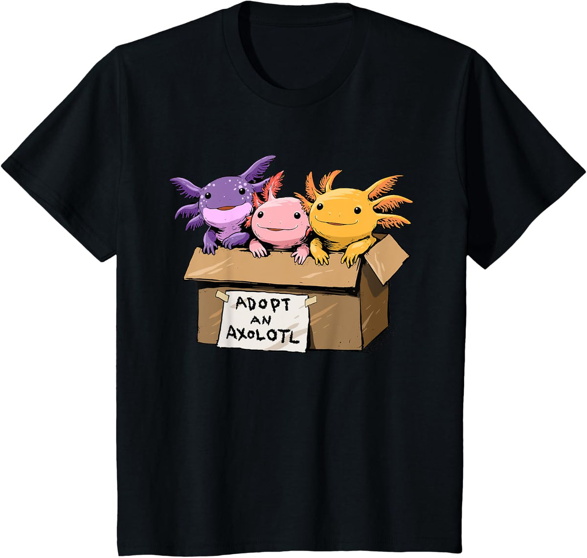 Axolotl Shirt Adopt An Axolotl Kawaii Axolotl Adoption Funny T-Shirt - Black