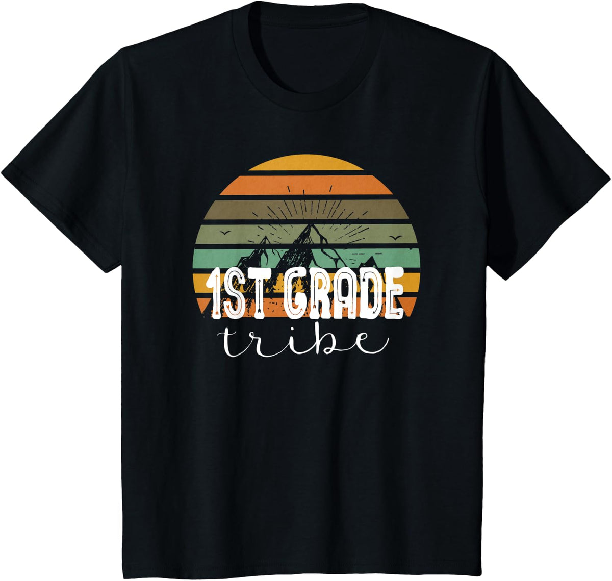 First Grade Tribe Teacher Student Team 1st Grade Retro T-Shirt - Black
