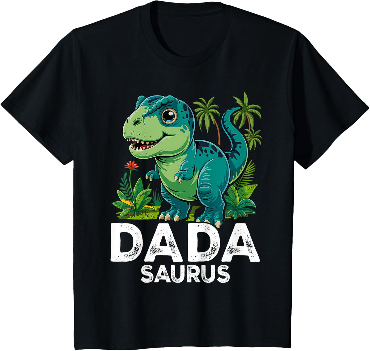 Dadasaurus Father's Day Family Matching Daddysaurus T-Rex T-Shirt - Black