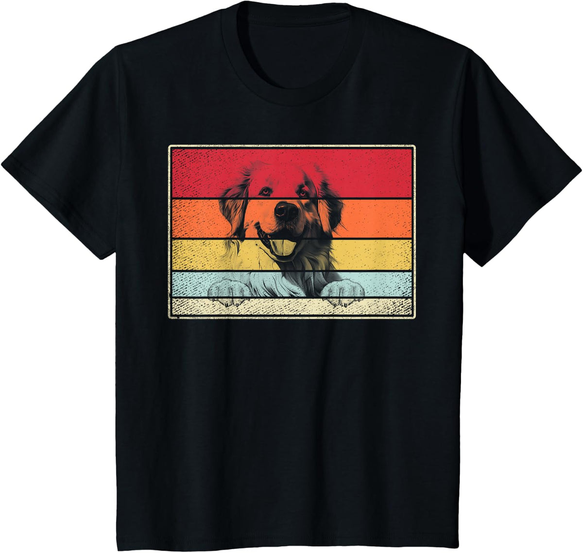 Great Pyrenees Dog Classic Retro Vintage Style T-Shirt - Black