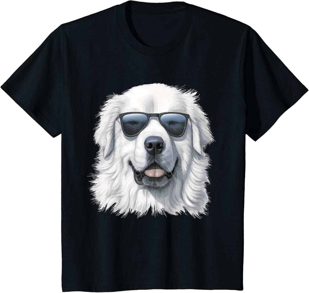 Great Pyrenees Dog with Sunglasses Tees T Shirts for Dog Lovers - Black