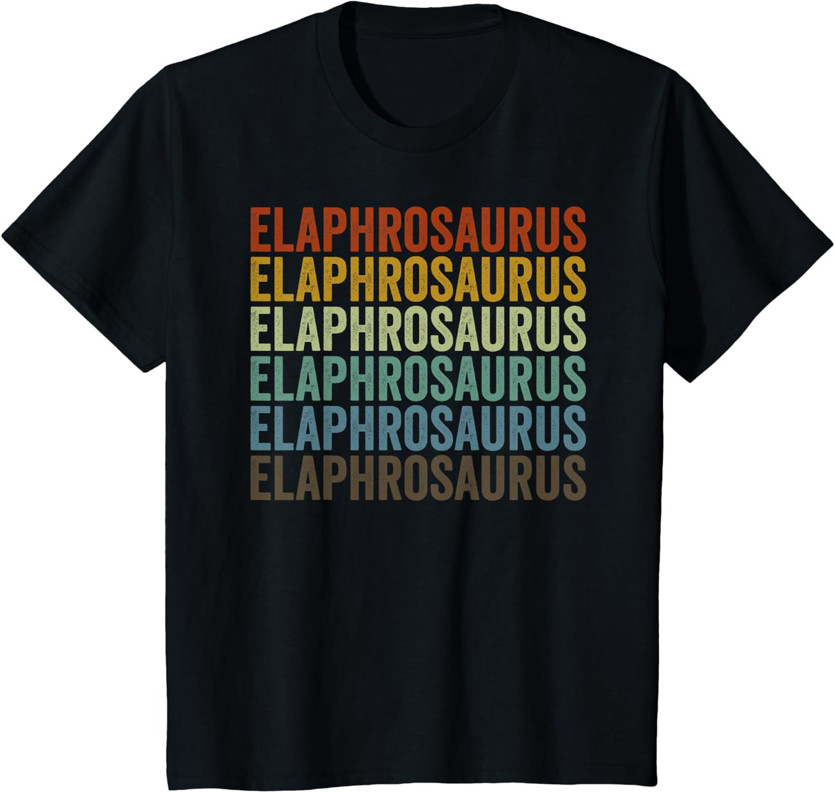 Elaphrosaurus Dinosaur Retro T-Shirt - Black