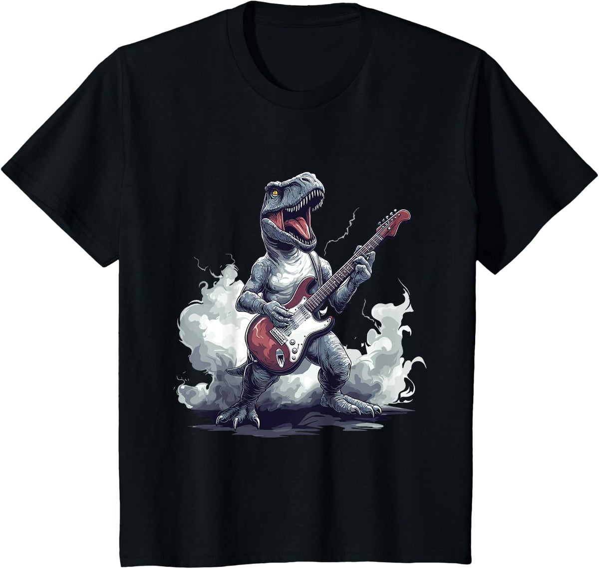 T-Rex Guitar dinosaur for Jurassic and music lovers T-Shirt - Black