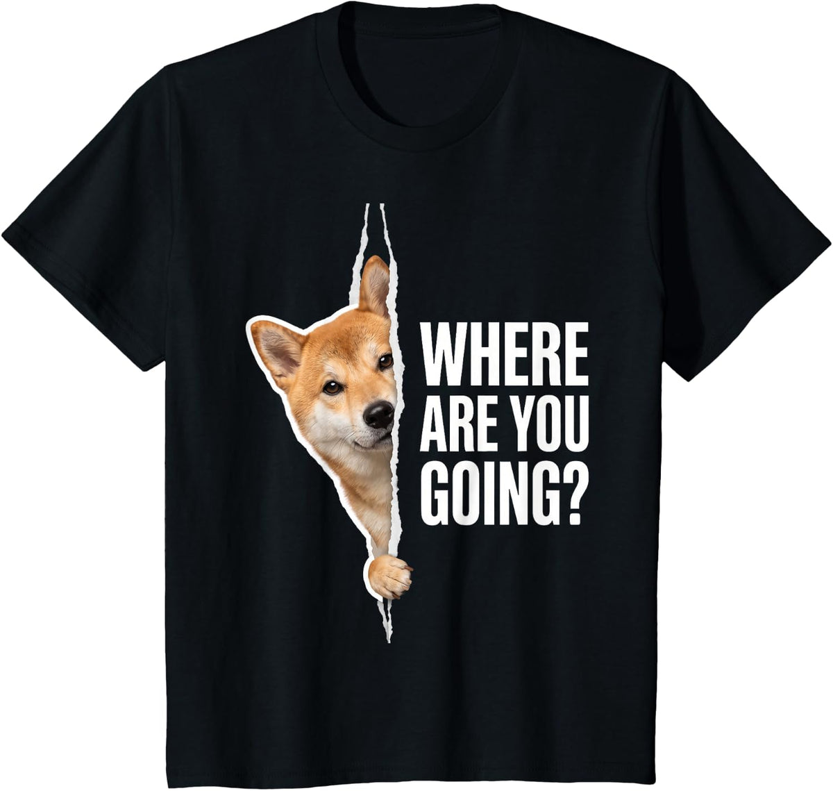Shiba Inu Where are You Going T-Shirt - Black