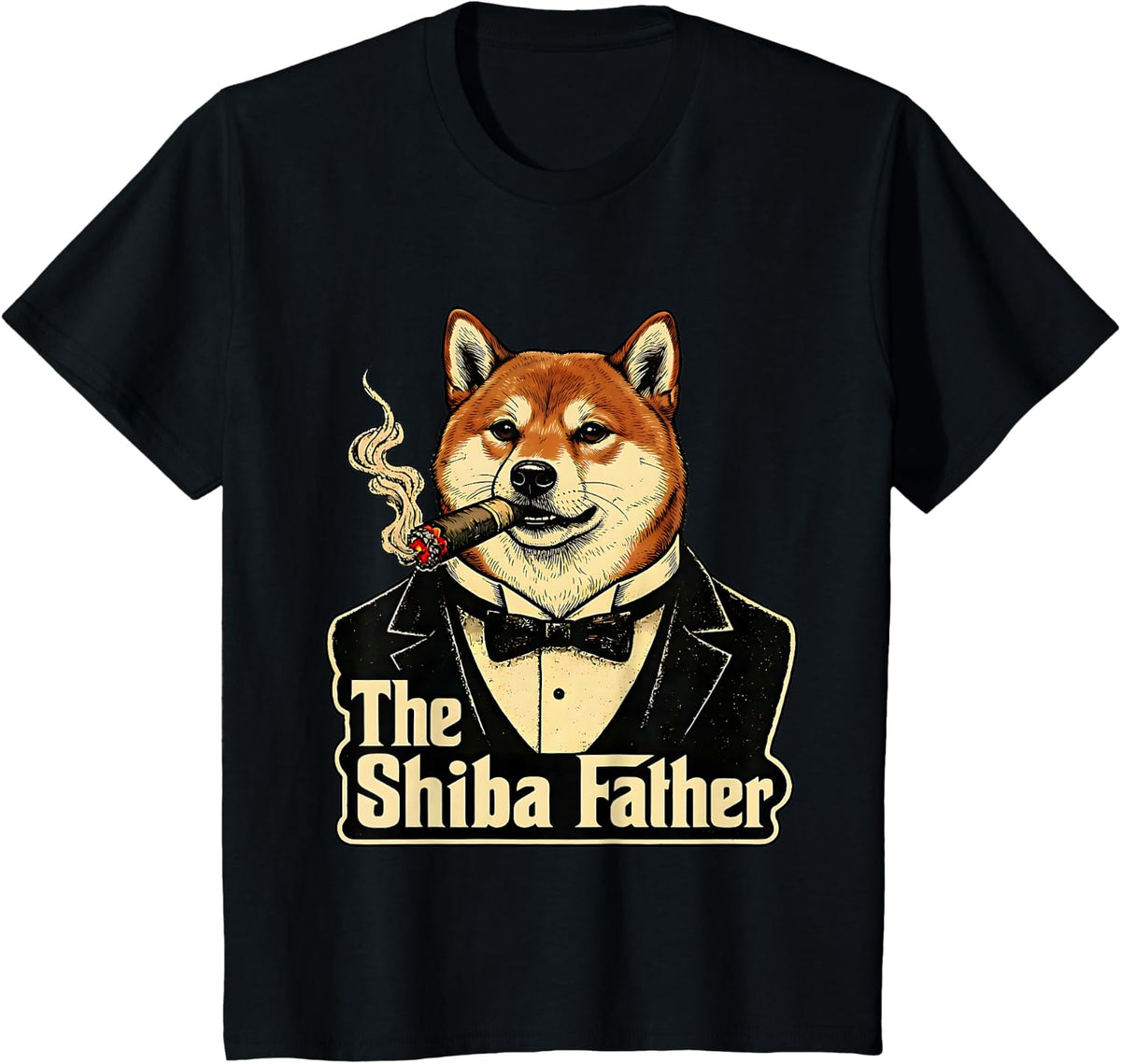 The Shiba Inu Father Funny Mafia Style Dog Dad Humor Lover T-Shirt - Black