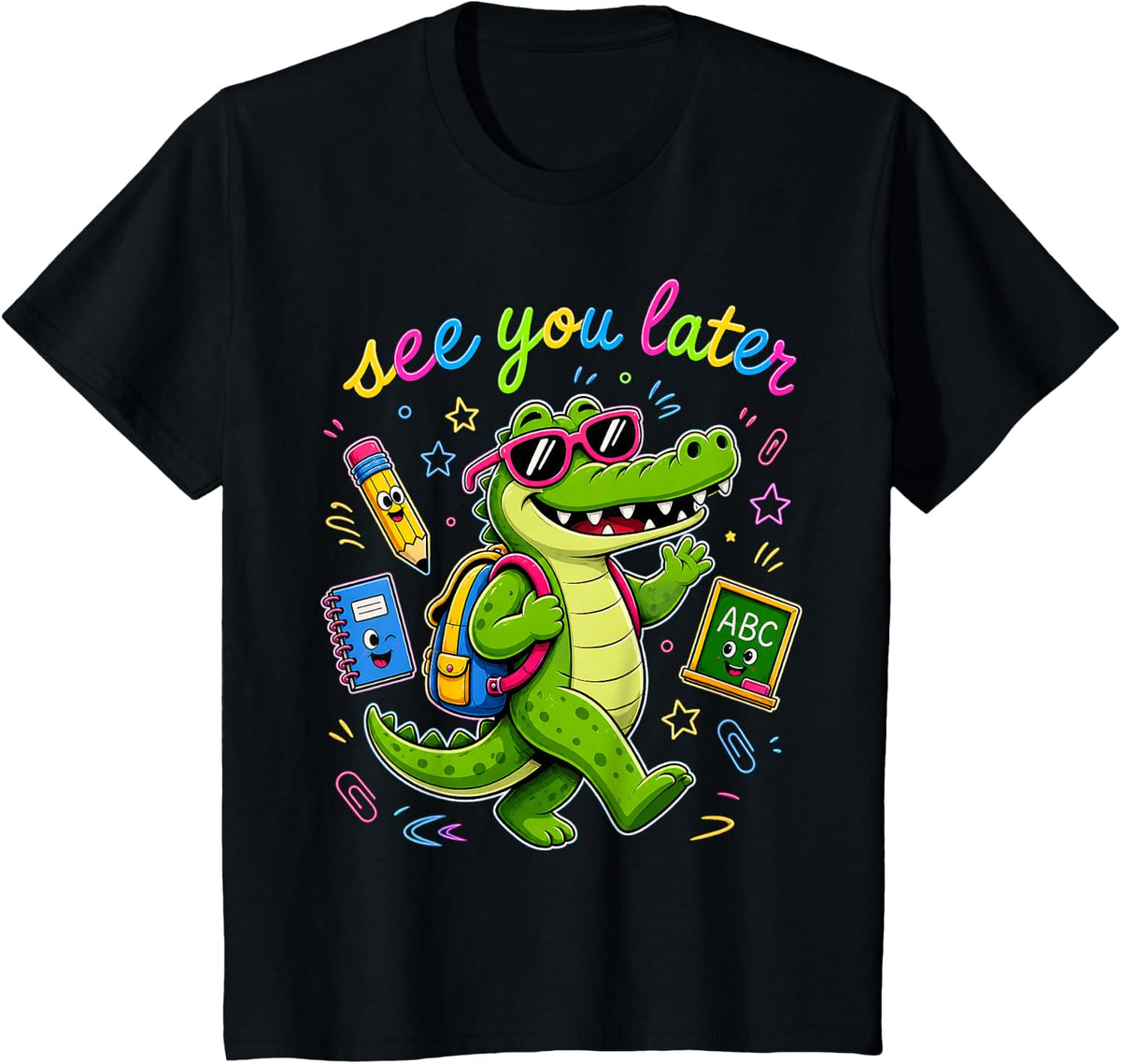 See You Later Alligator Summer Teacher Last Day of School T-Shirt - Black