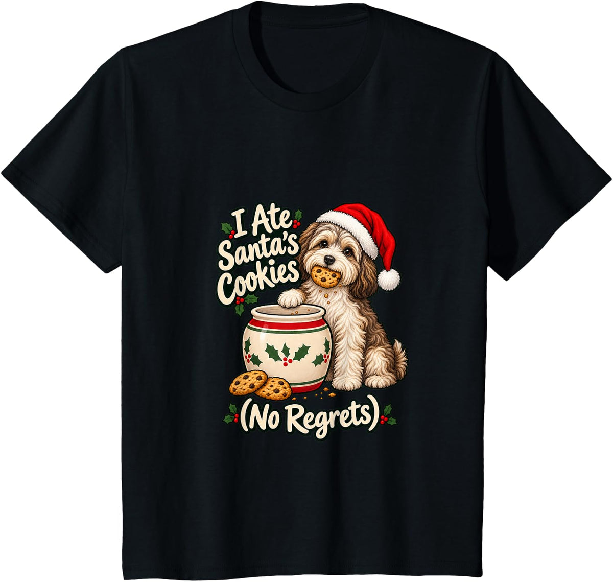 I Ate Santa's Cookies - Havanese Christmas Xmas Dog Mom T-Shirt - Black