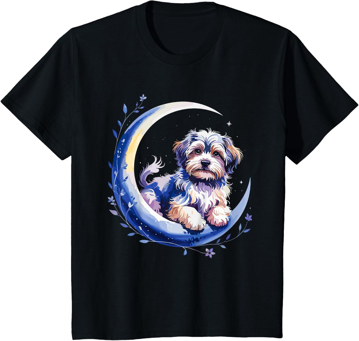 Crescent Moon Havanese Havaneses T-Shirt - Black
