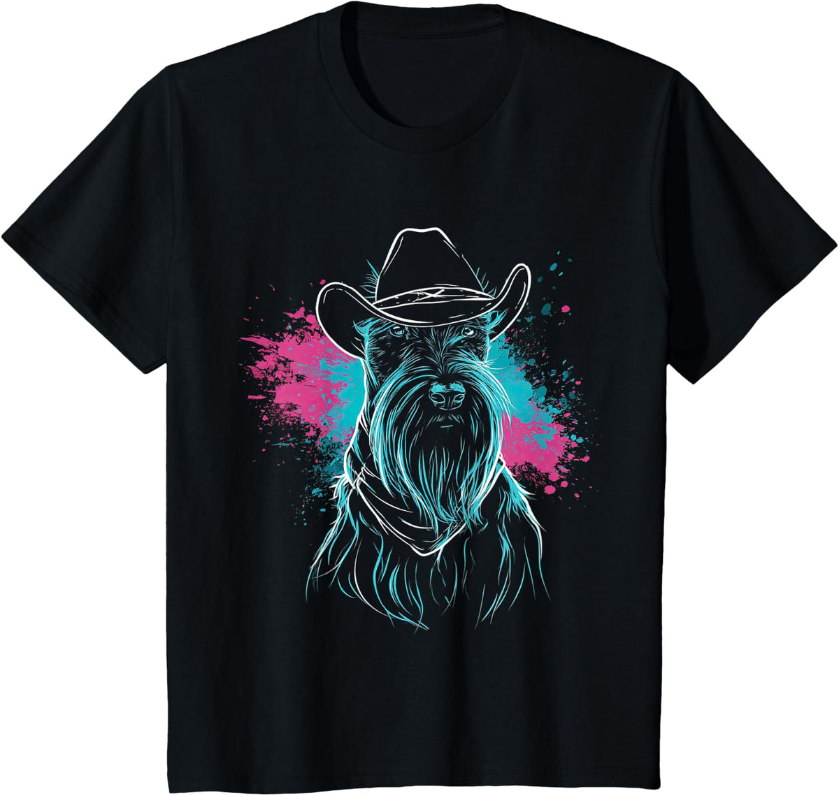 Cowboy Scottish Terrier Dog Western T-Shirt - Black