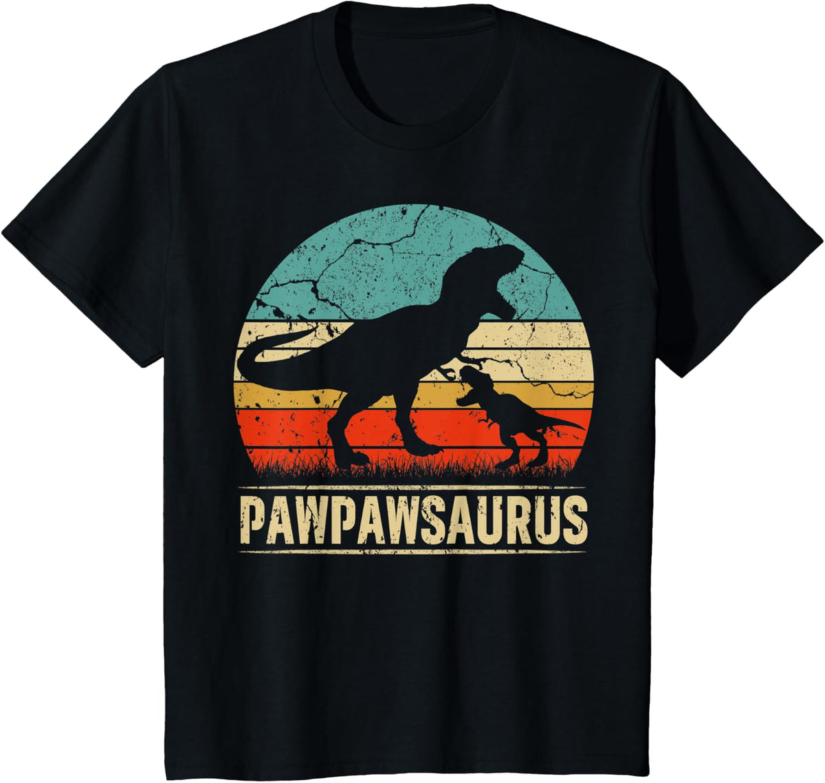Pawpawsaurus T Rex Dinosaur Pawpaw Saurus Family Matching T-Shirt - Black