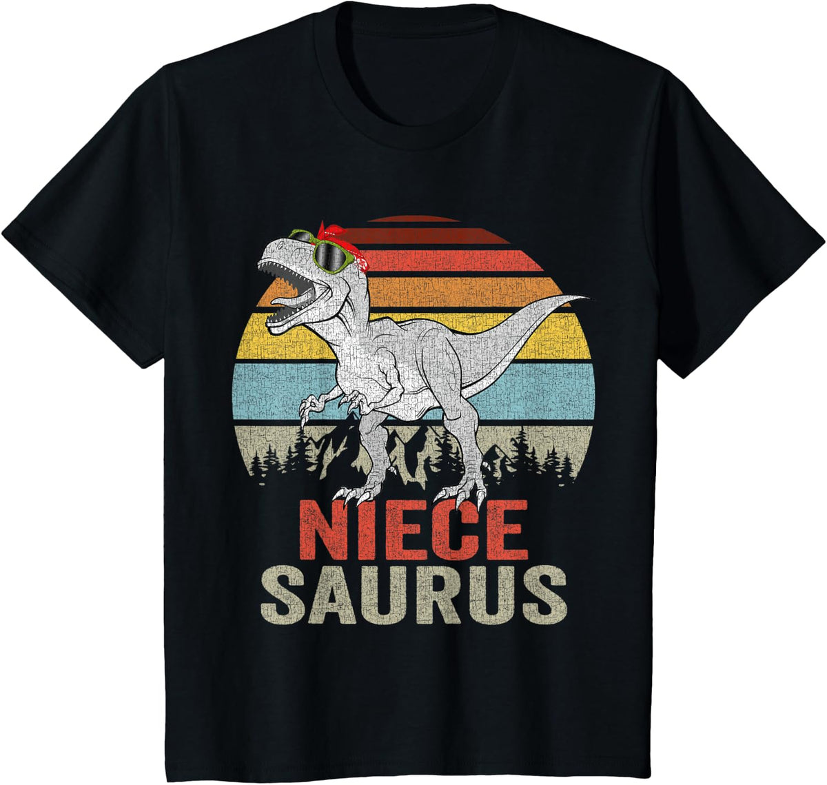Niecesaurus T Rex Dino Niece Saurus Family Dinosaur Women T-Shirt - Black