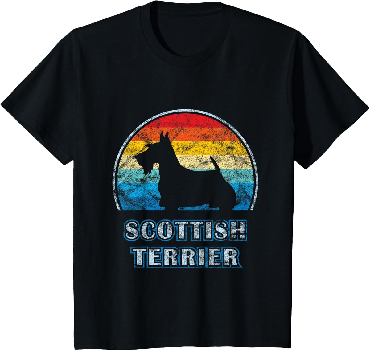 Scottish Terrier Vintage Design Dog T-Shirt - Black