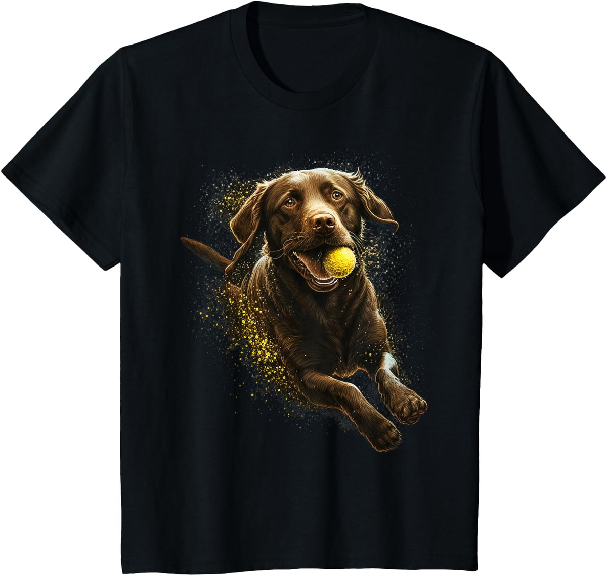 Cute brown Labrador Dog on brown Labrador Retriever Lover T-Shirt - Black