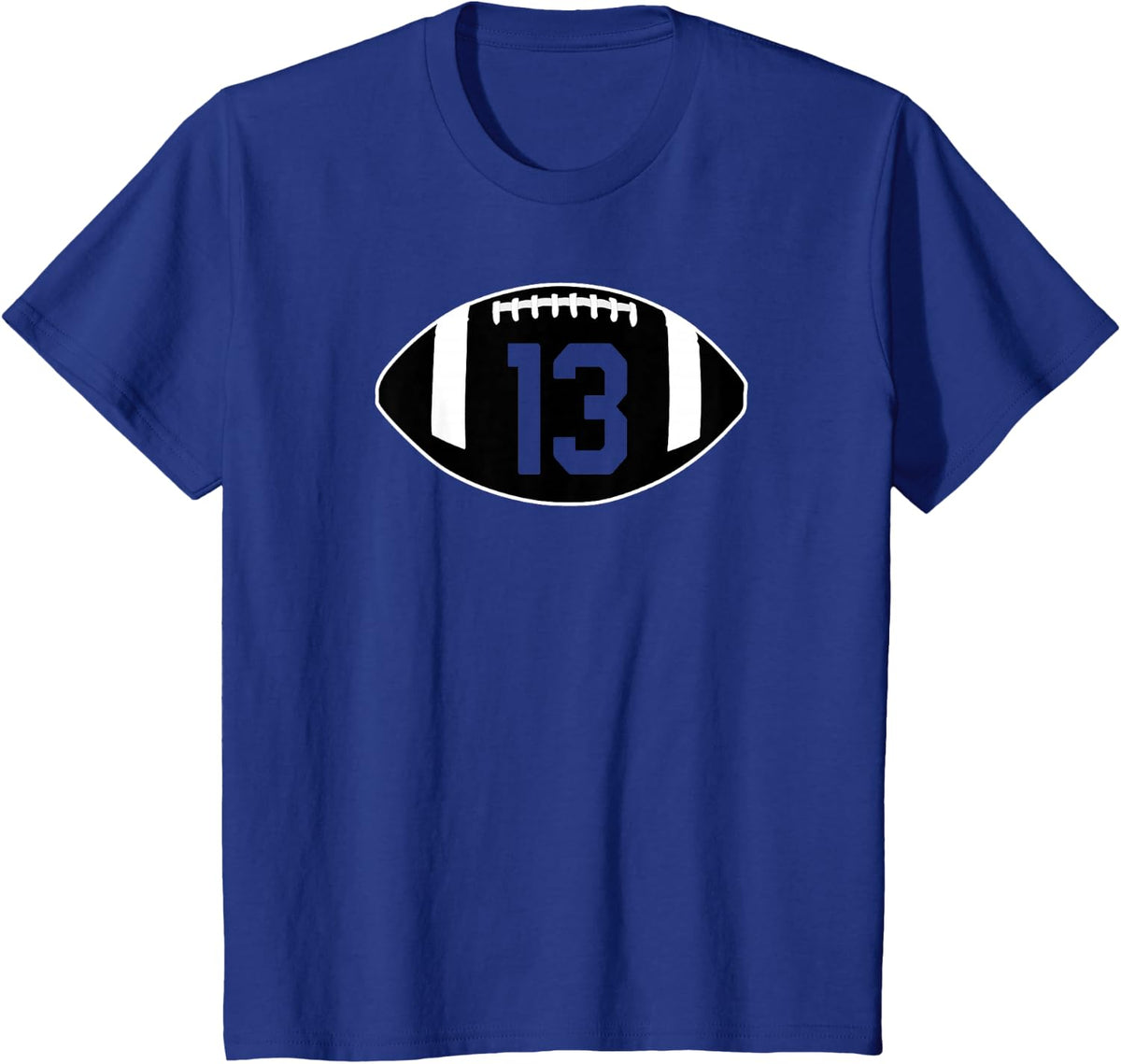 Football Jersey Number 13 Jersey T-Shirt Art-Player Number T-Shirt - Royal Blue