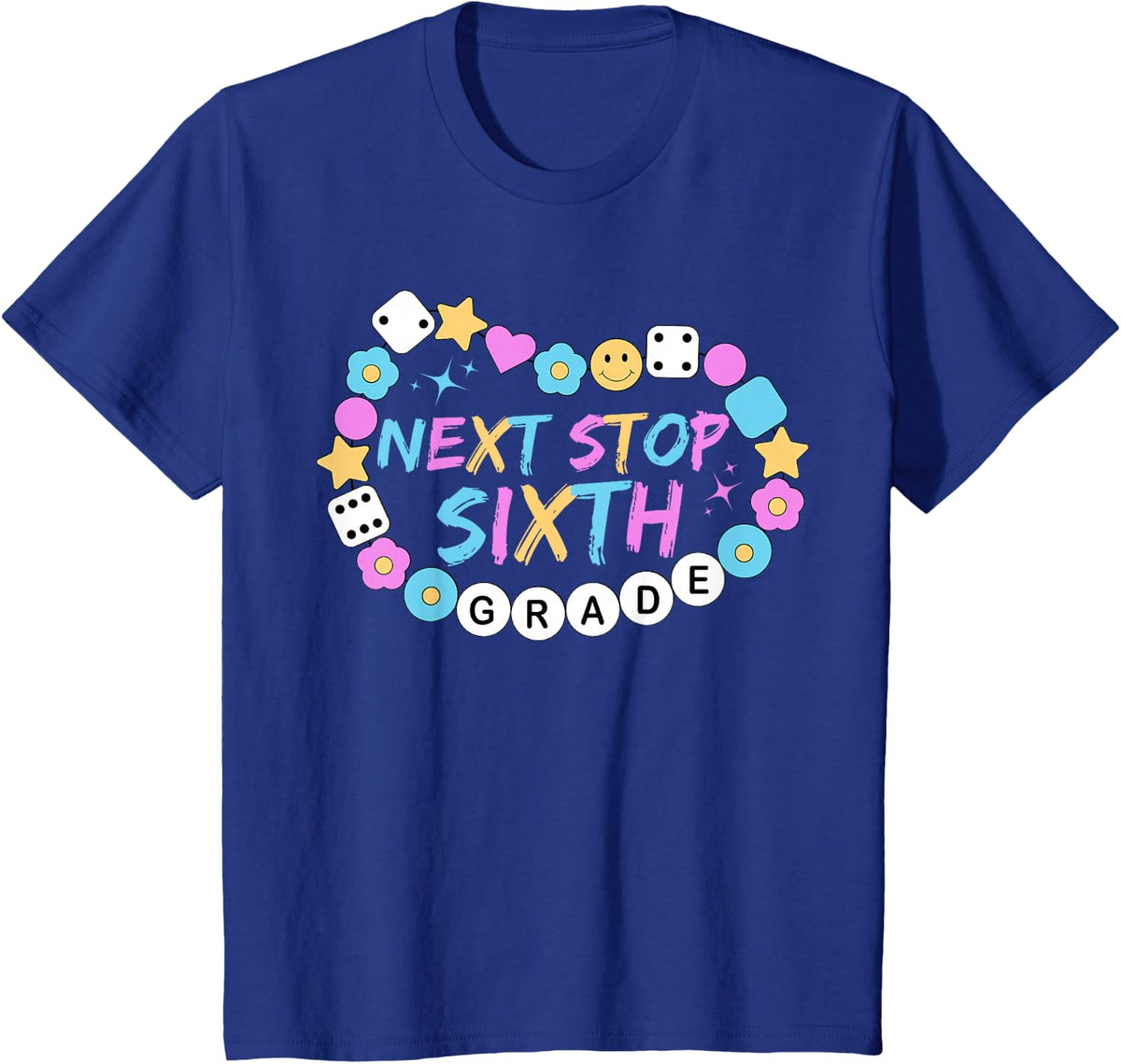 Groovy Next Stop 6th Grade 6th Grade Graduation 2025 T-Shirt - Royal Blue