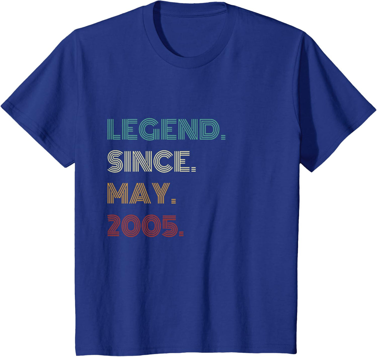 21 Years Old Legend Since May 2005 21st Birthday T-Shirt - Royal Blue