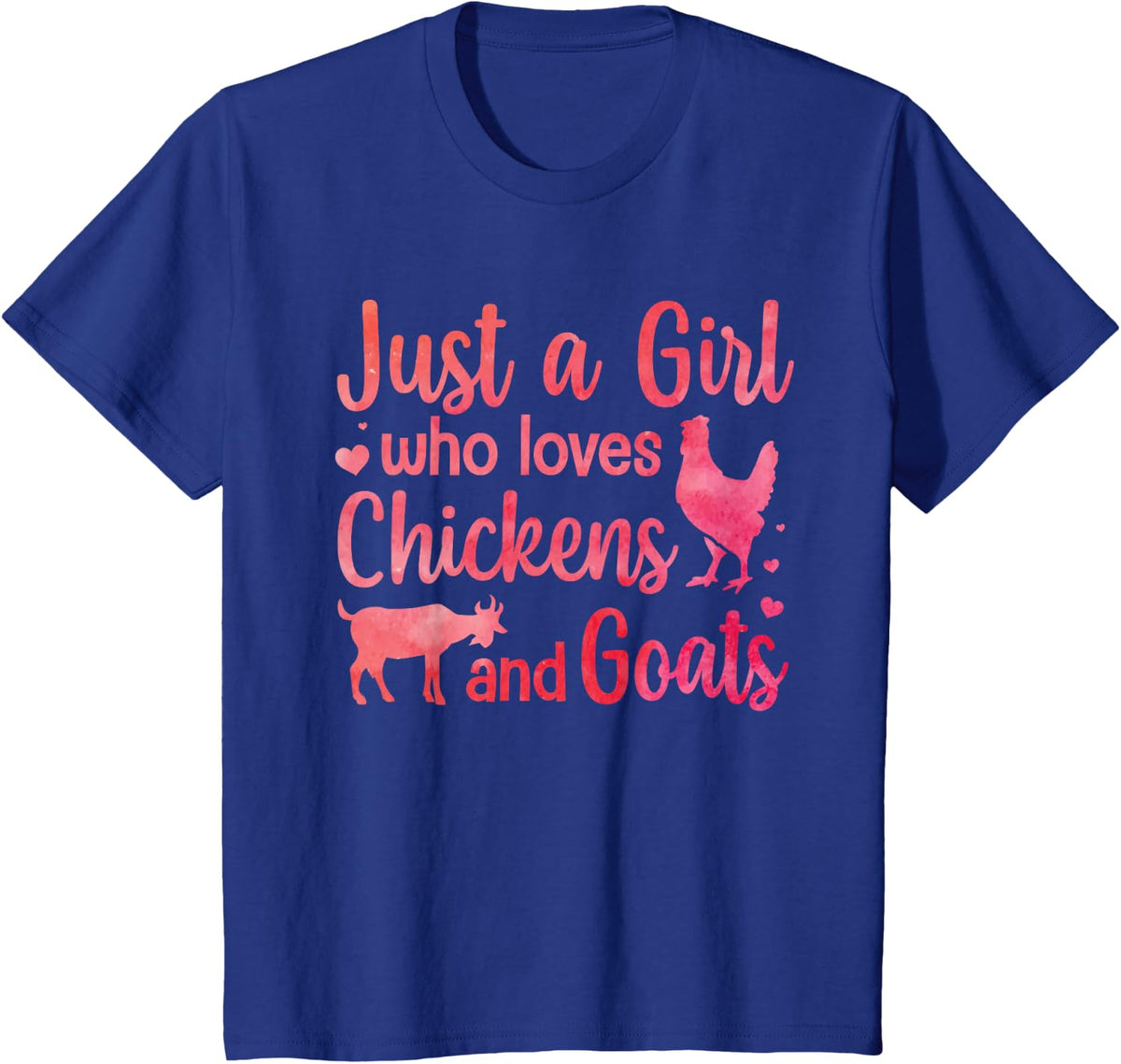 Cool Chicken Goat Design for Women Girls Pygmy Goat Lover T-Shirt - Royal Blue