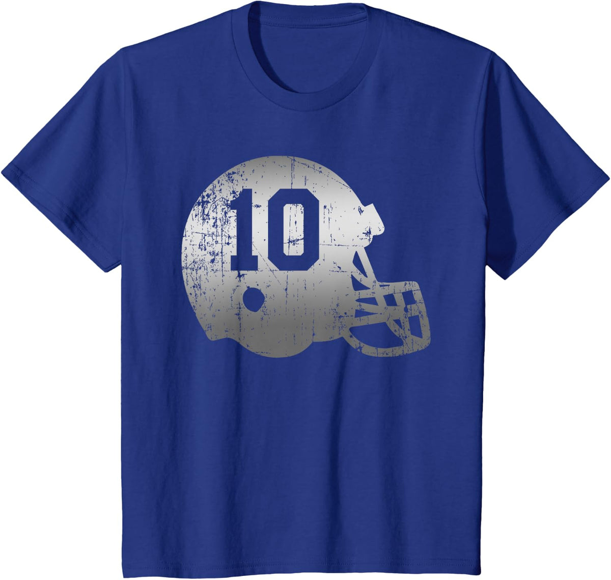 Vintage Football 10 Jersey Number T-Shirt - Royal Blue