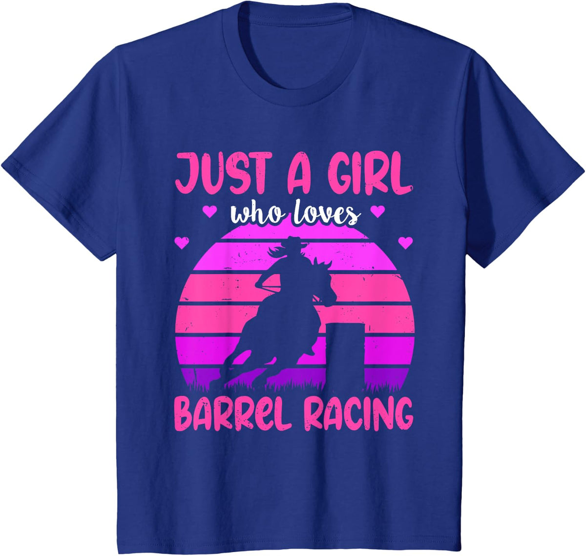 Just A Girl Who Loves Barrel Racing Rodeo Barrel Racing T-Shirt - Royal Blue