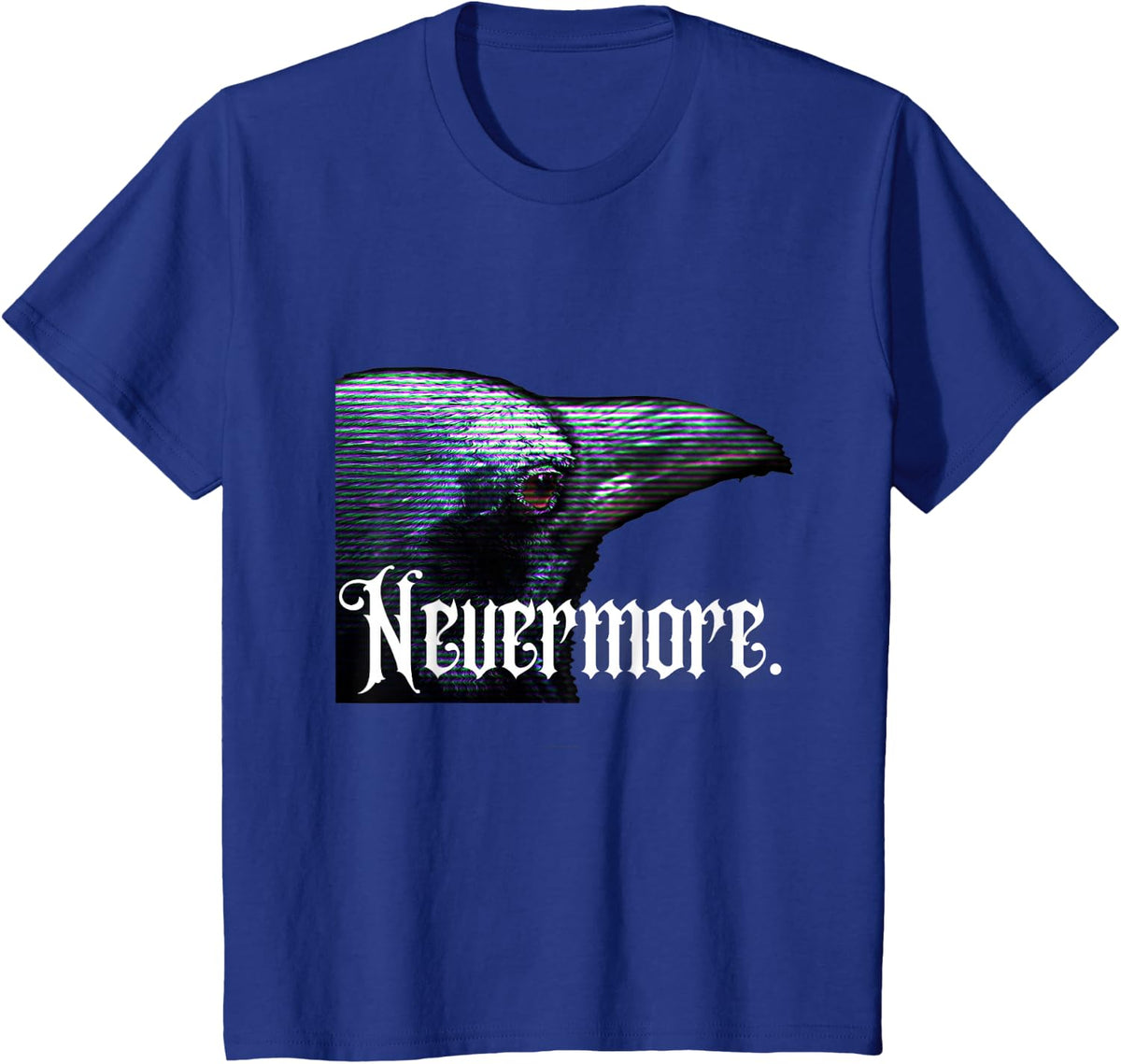 Edgar Allen Poe The Raven Nevermore Halloween T-Shirt - Royal Blue