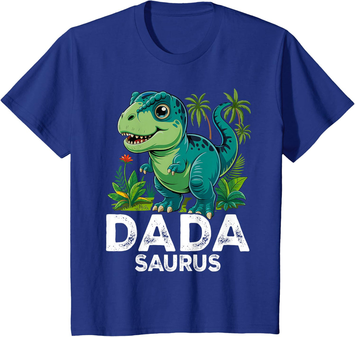 Dadasaurus Father's Day Family Matching Daddysaurus T-Rex T-Shirt - Royal Blue