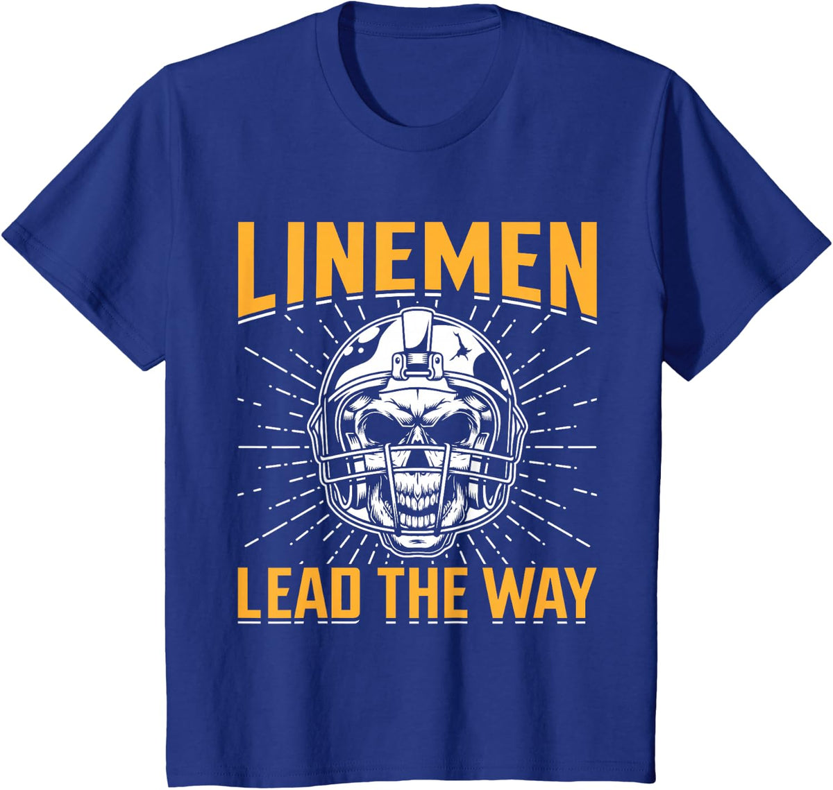 Linemen Lead The Way - American Football T-Shirt - Royal Blue