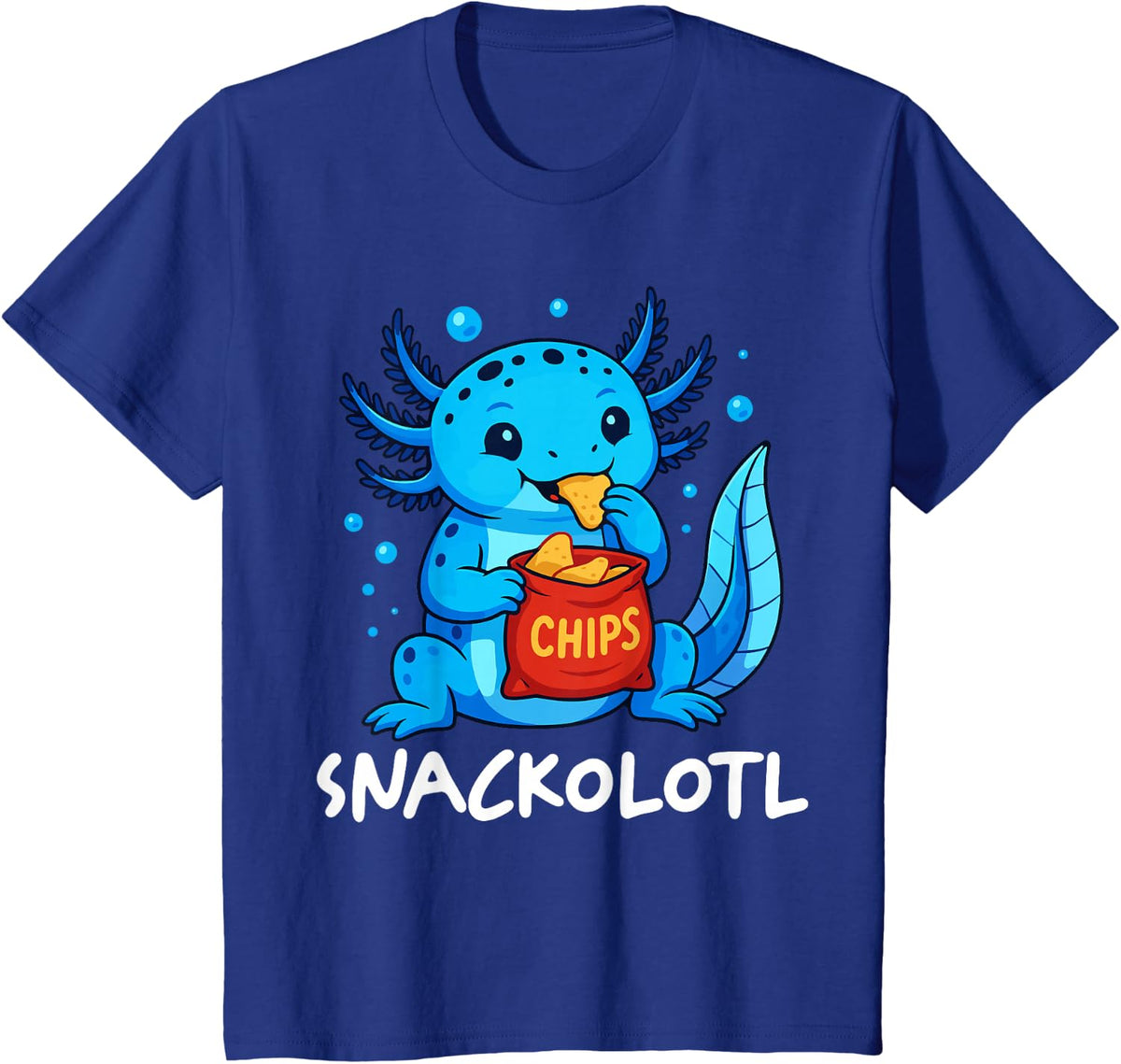 Snackolotl Axolotl Snack T-Shirt - Royal Blue