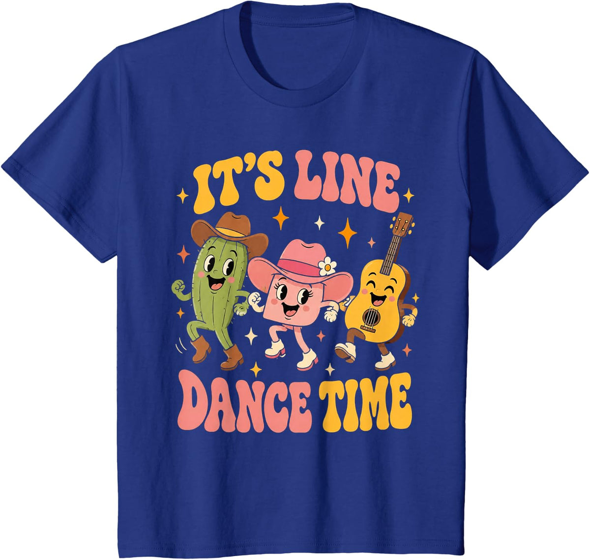 It's Line Dance Time Country Music T-Shirt - Royal Blue