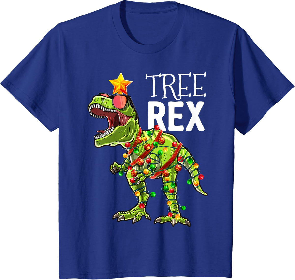 Tree Rex Christmas Shirt T Rex Dinosaur Christmas Gift Boys T-Shirt - Royal Blue