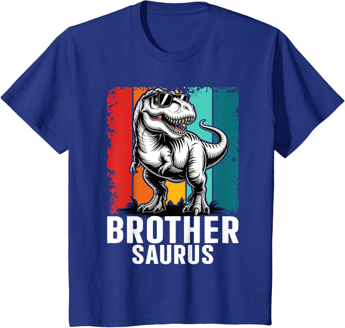 Brothersaurus T Rex Brother Saurus Family Matching Dinosaur T-Shirt - Royal Blue