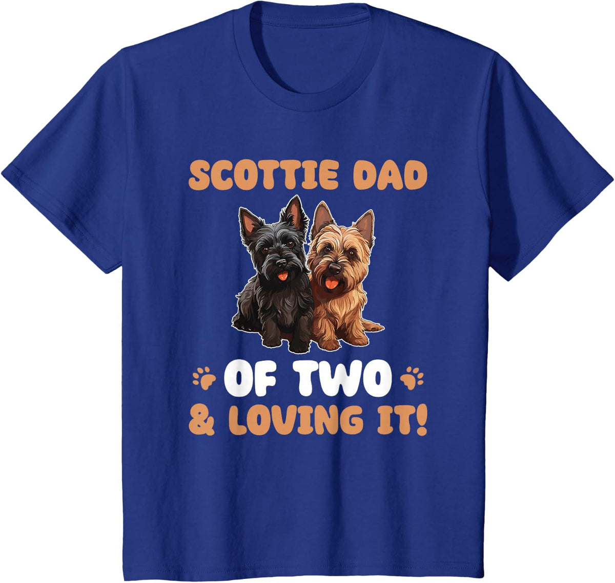 Dogs Scottish Terrier Scottie Dad Of Two T-Shirt - Royal Blue