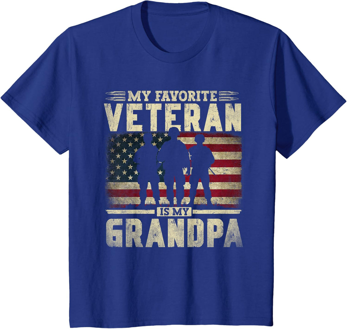 Father's Day Veterans Day My Favorite Veteran Is My Grandpa T-Shirt - Royal Blue