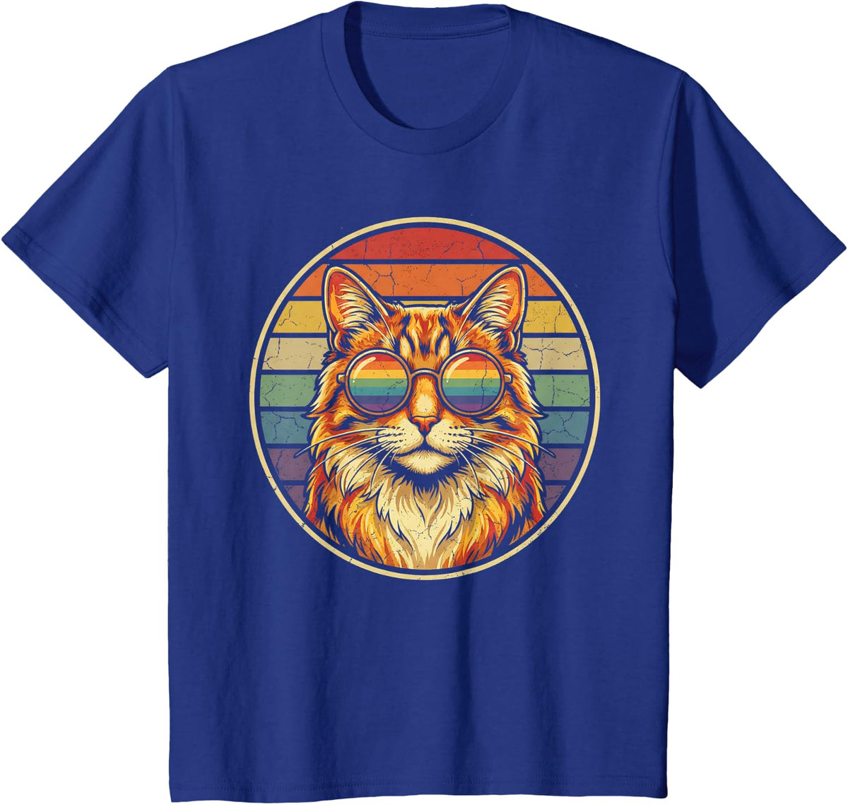 LGBTQ Ally Cat Pride Support Rainbow Color T-Shirt - Royal Blue