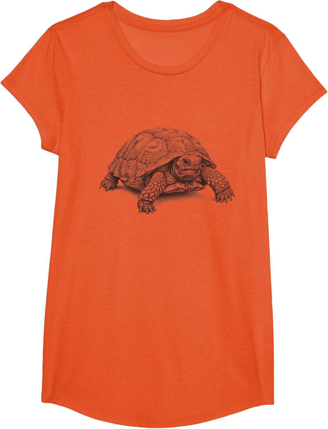 Vintage Gopher Tortoise Drawing Art Design Tees T-Shirt For Men Women - Girls Orange