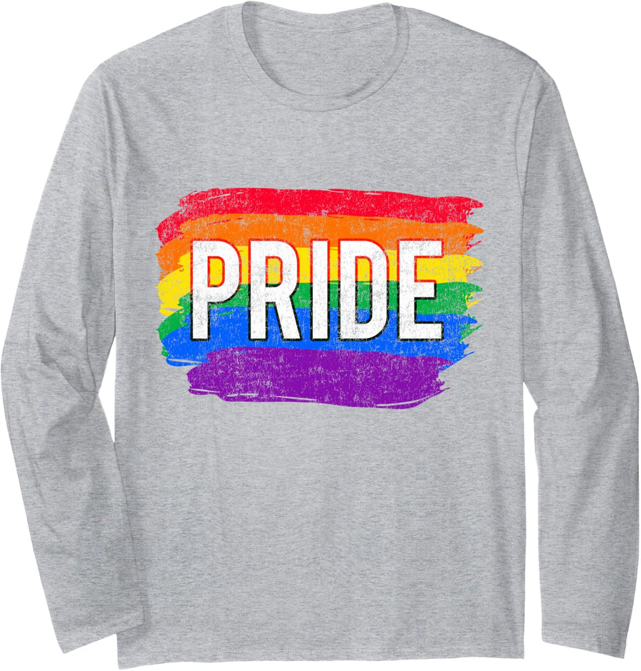 Pride LGBT Long Sleeve T-Shirt - Adult Unisex Heather Grey