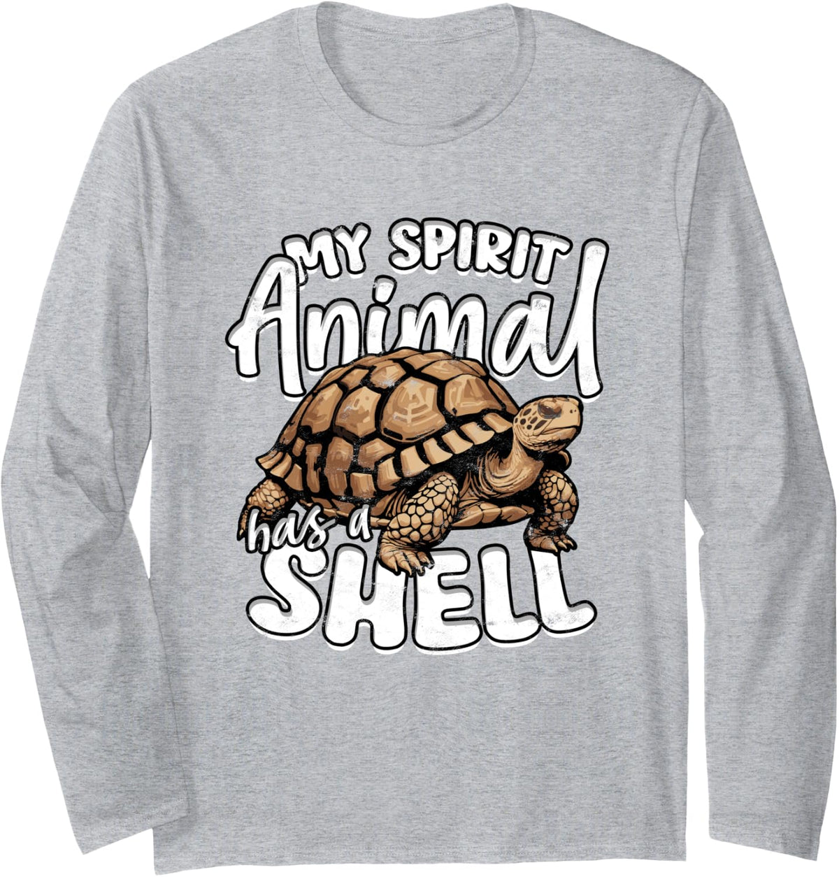 Russian Tortoise Long Sleeve T-Shirt - Adult Unisex Heather Grey
