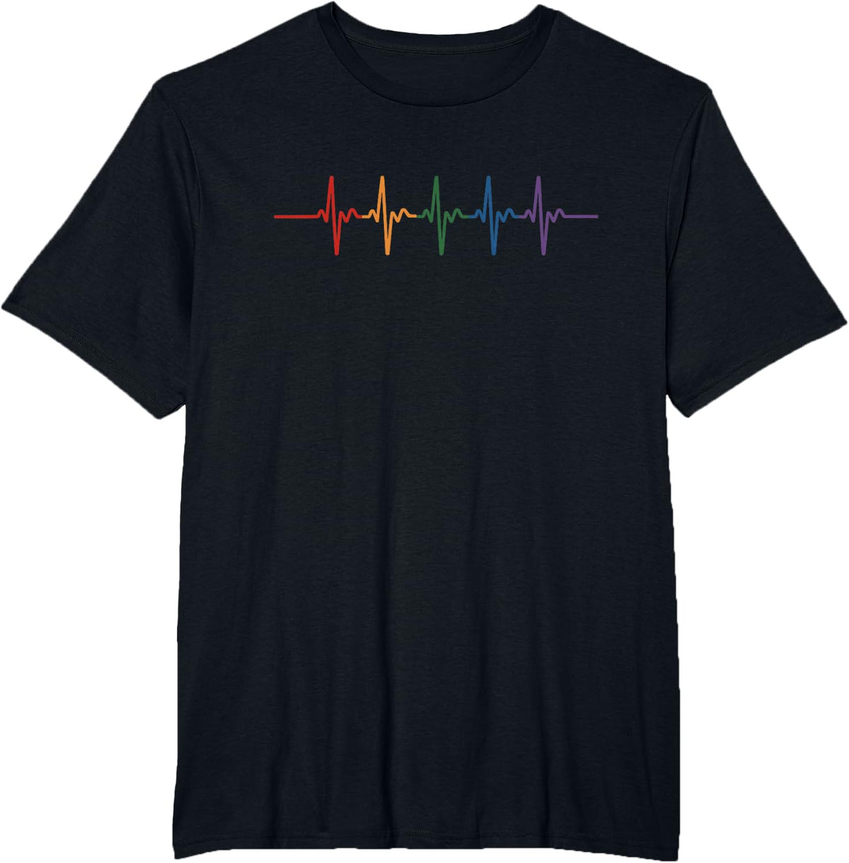Ally Gay Pride Month LGBTQ Heartbeat T-Shirt - Black