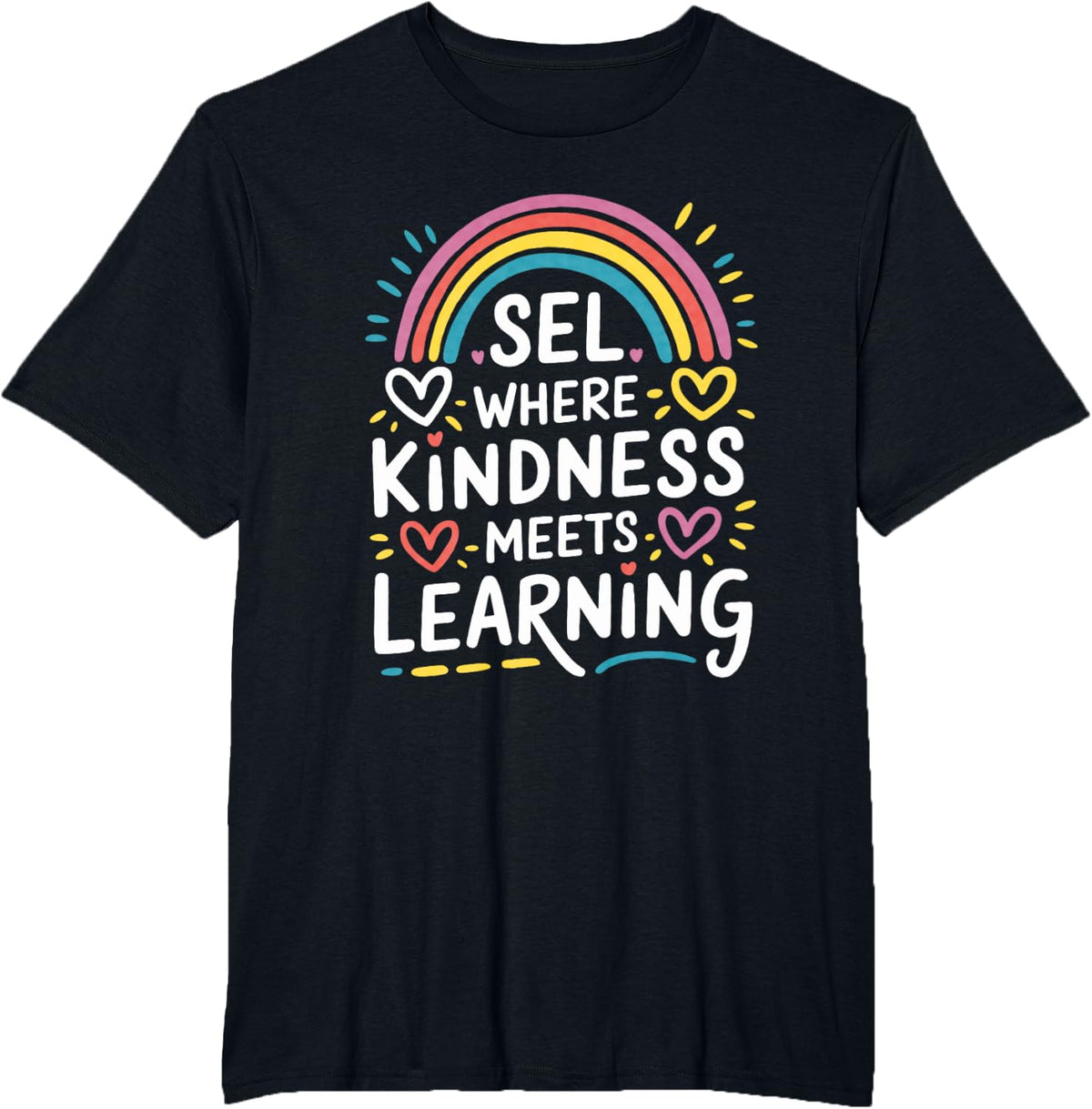 Social Emotional Learning Design for SEL Specialist Teacher T-Shirt - Black