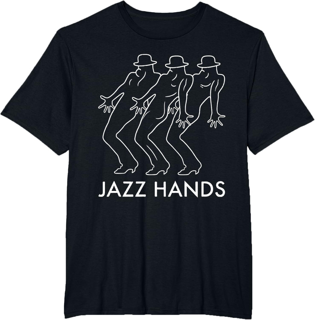 Jazz Hands Minimalist Line Art Jazz Dance T-Shirt - Black