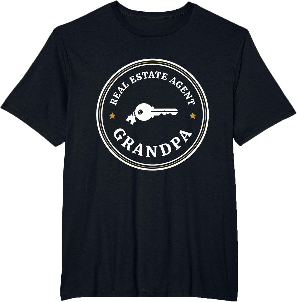 Real Estate Agent Grandpa Retro T-Shirt - Black