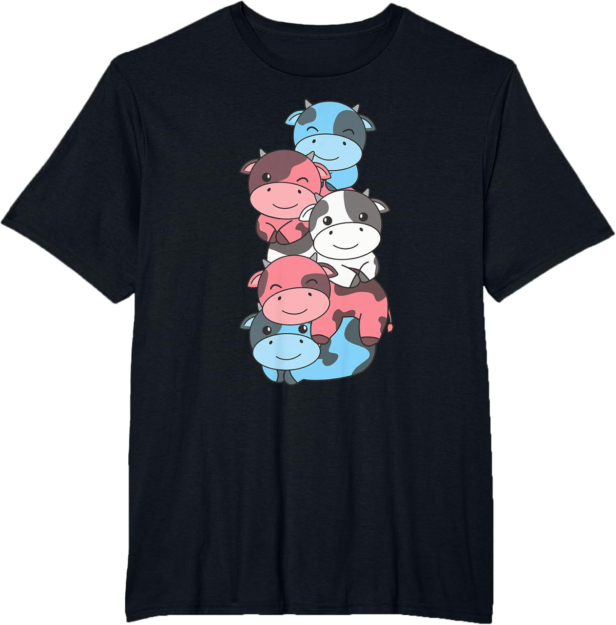 Transgender Flag Pride Month Lgbtq Transgender Cow T-Shirt - Black