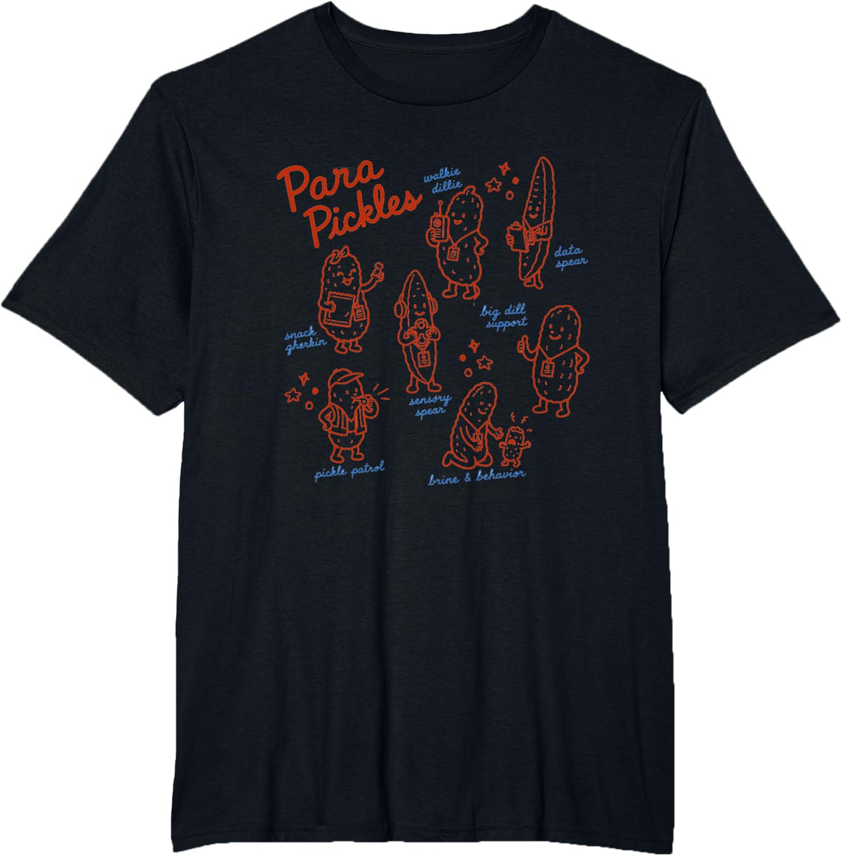 Paraprofessional para Normal Activities Pickle School T-Shirt - Black