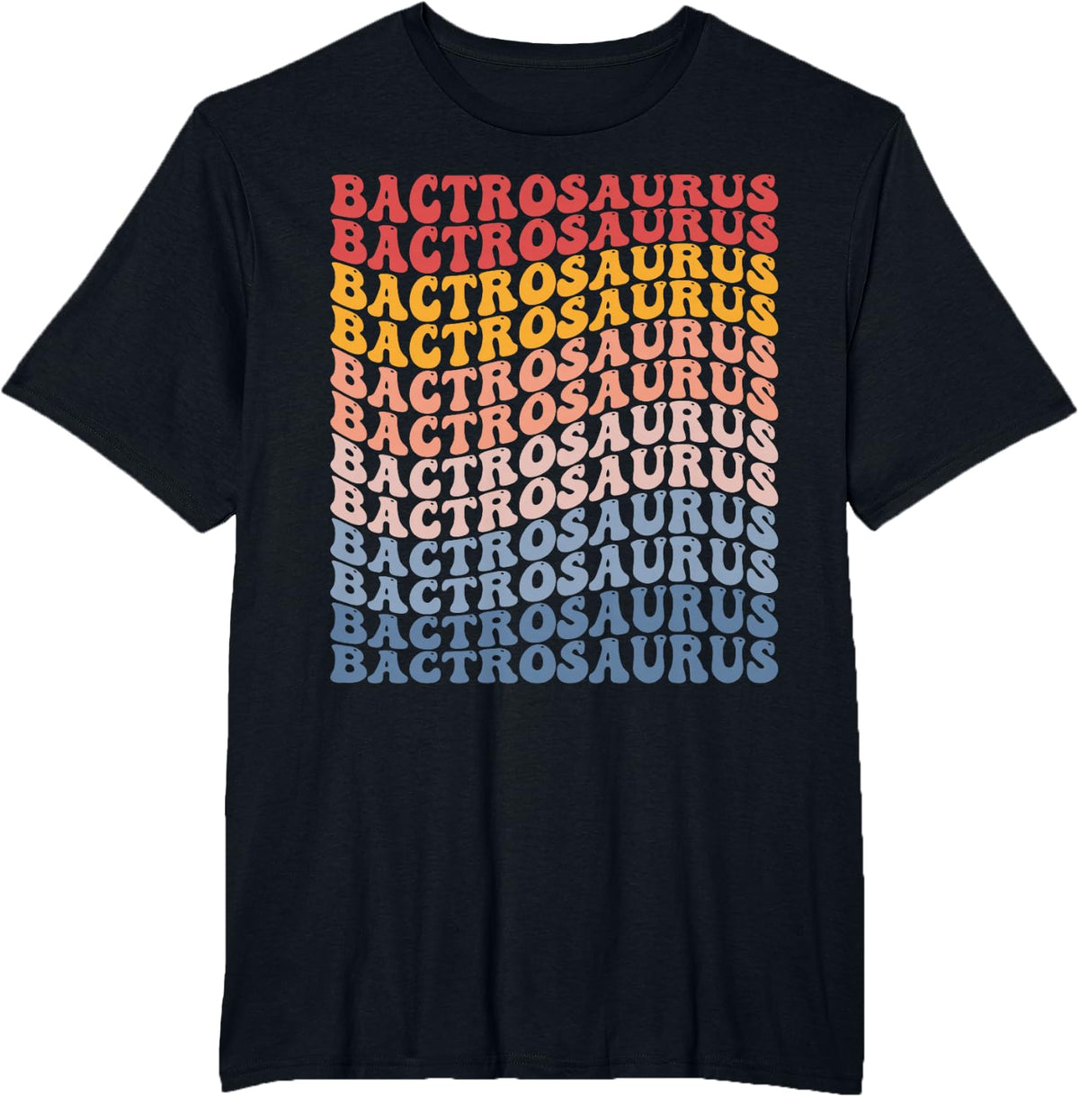 Bactrosaurus Groovy Retro Dinosaur T-Shirt - Black