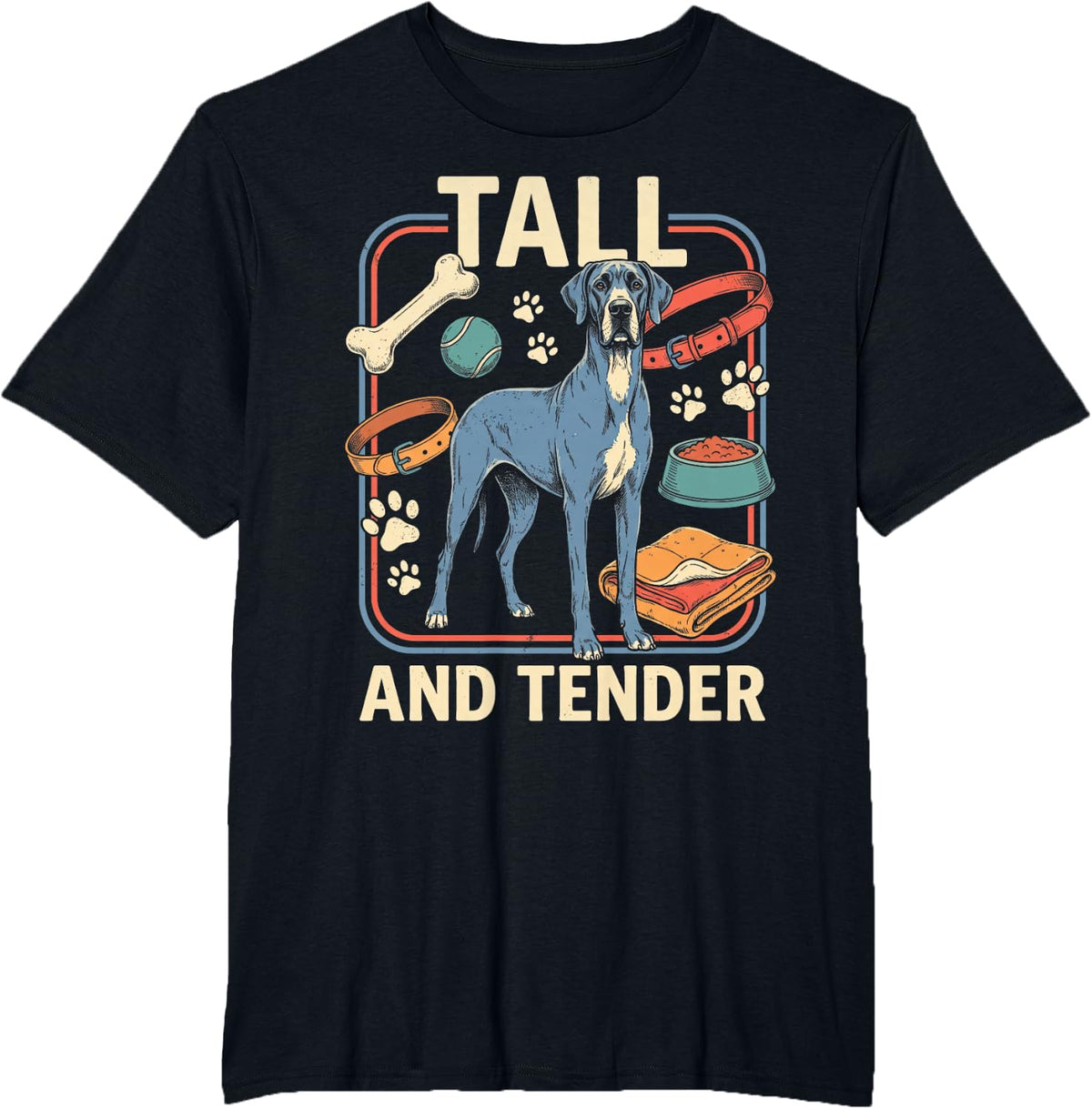Great Dane Dog Lover Vintage Poster T-Shirt - Black